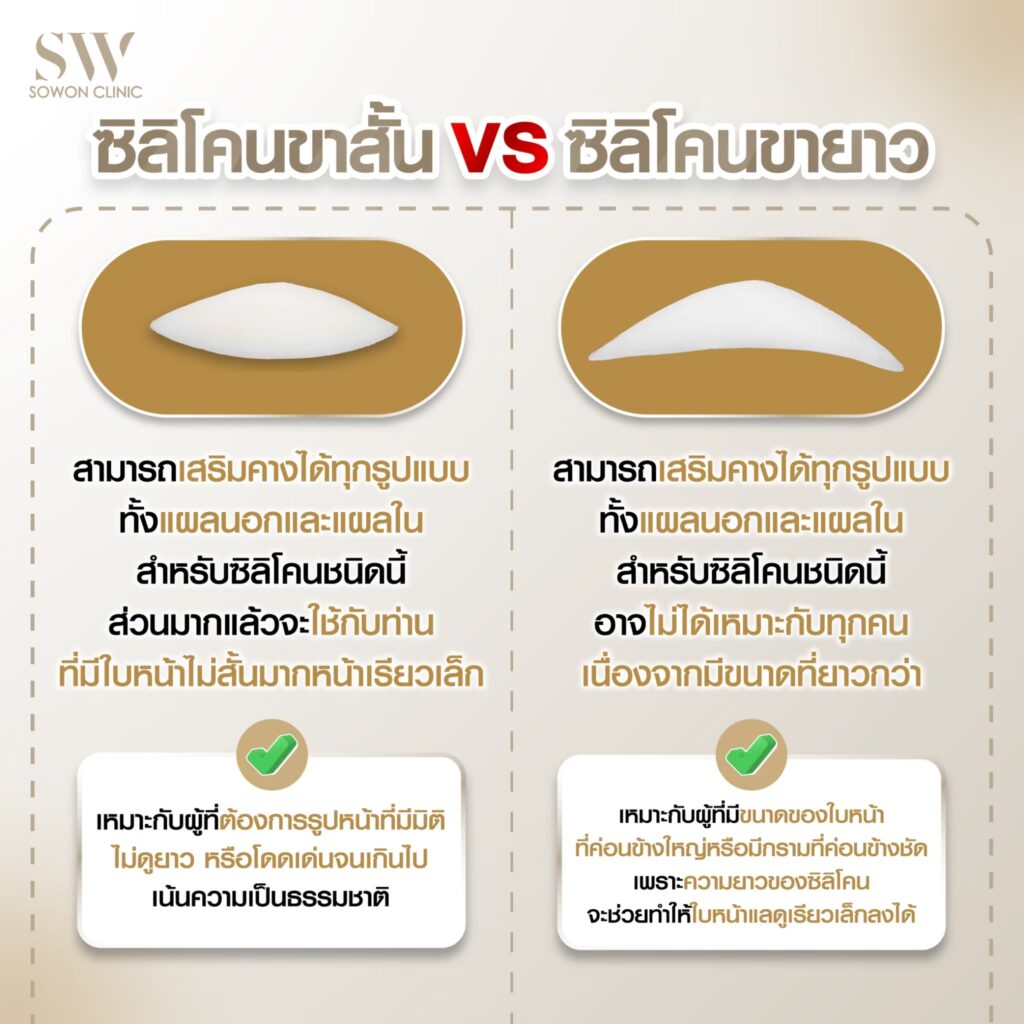 เสริมคาง ซิลิโคนขาสั้น ขายาว