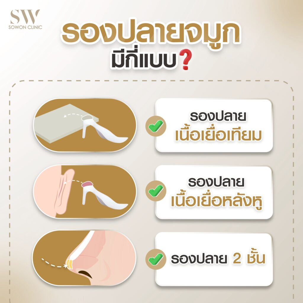 รีวิวเสริมจมูก_รองปลายมีกี่แบบ