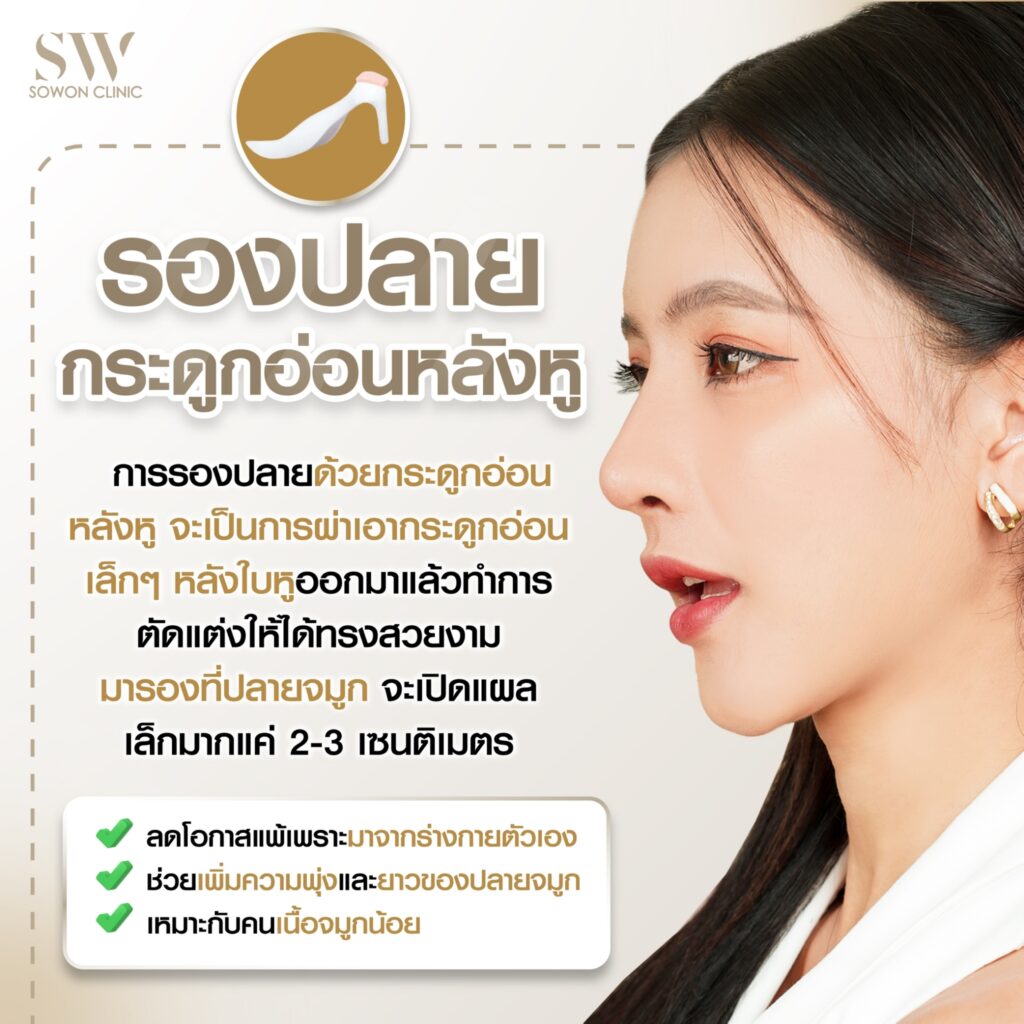 ทรงจมูกสโลปปลายพุ่ง รองปลายหลังหู